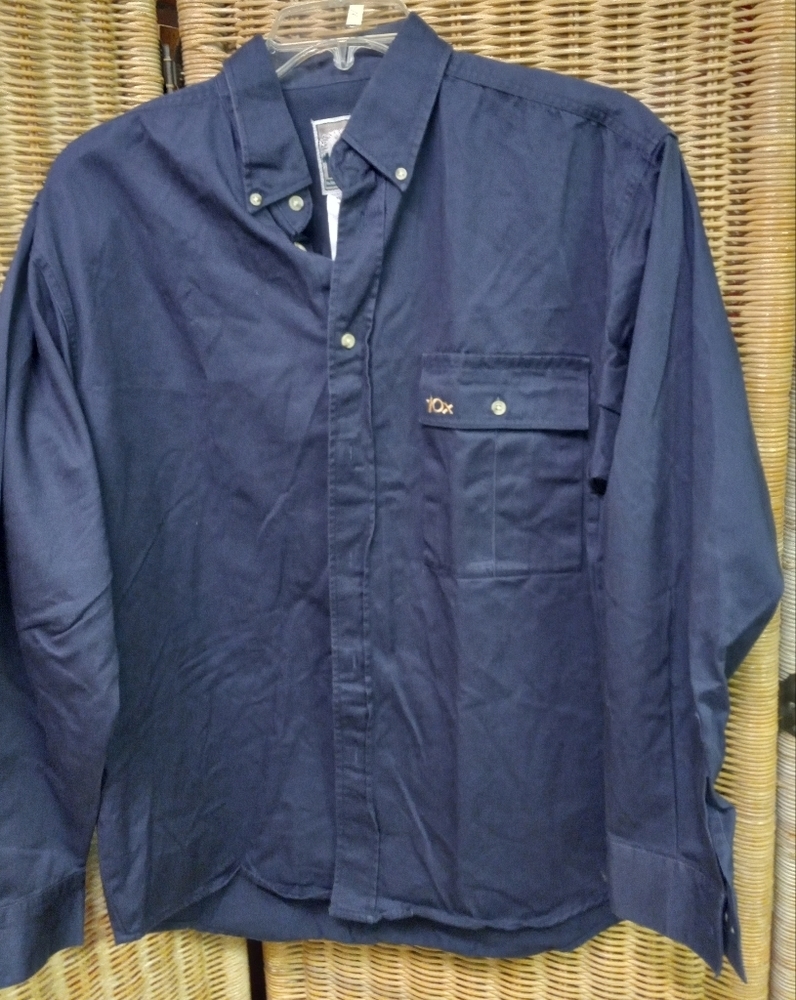 10X Shirt Men's Blue Button Down Sleeves Size L/48